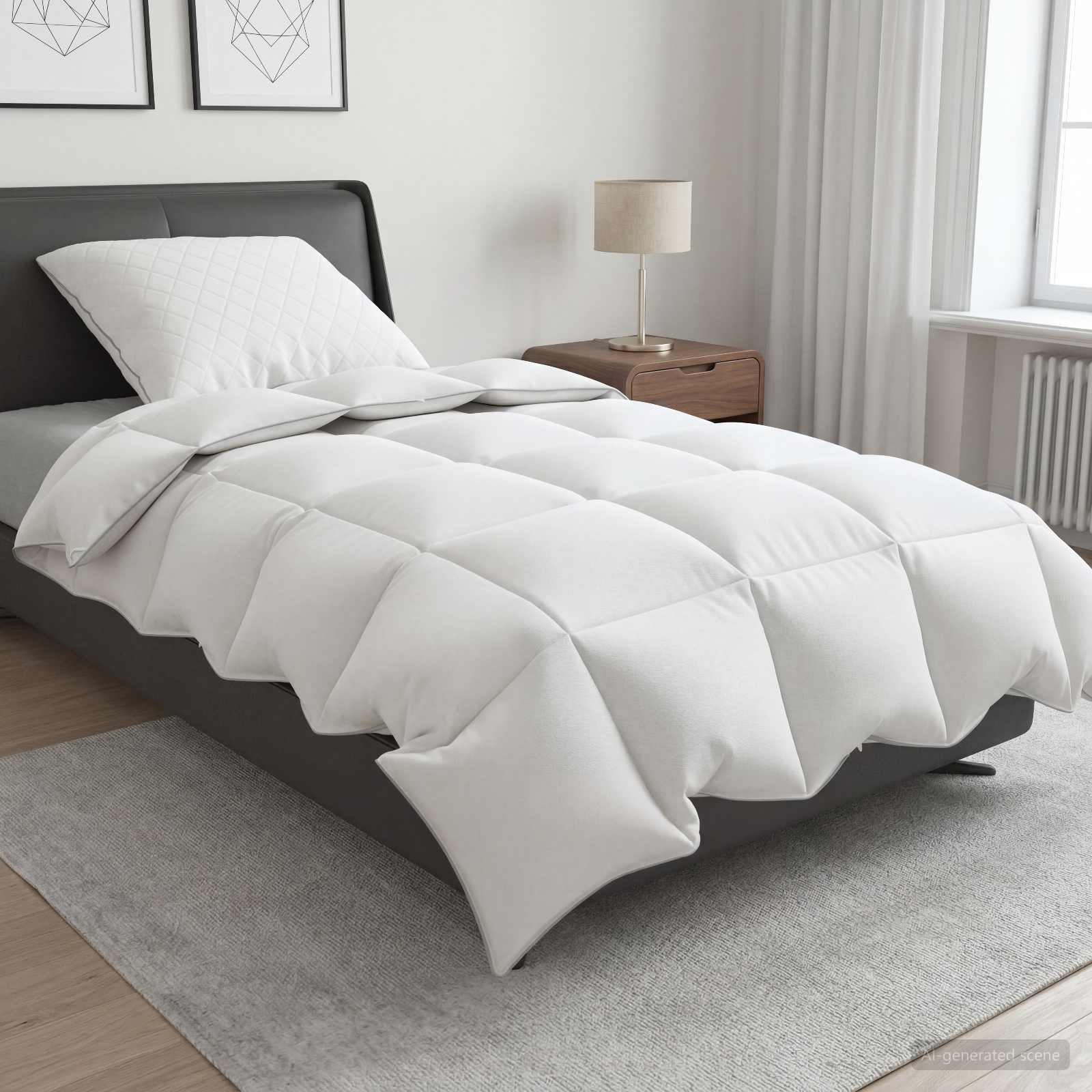 90% ganzen dons dekbedset FULDA 2 pcs 155 x 200 cm 210 GSM Wit image 1