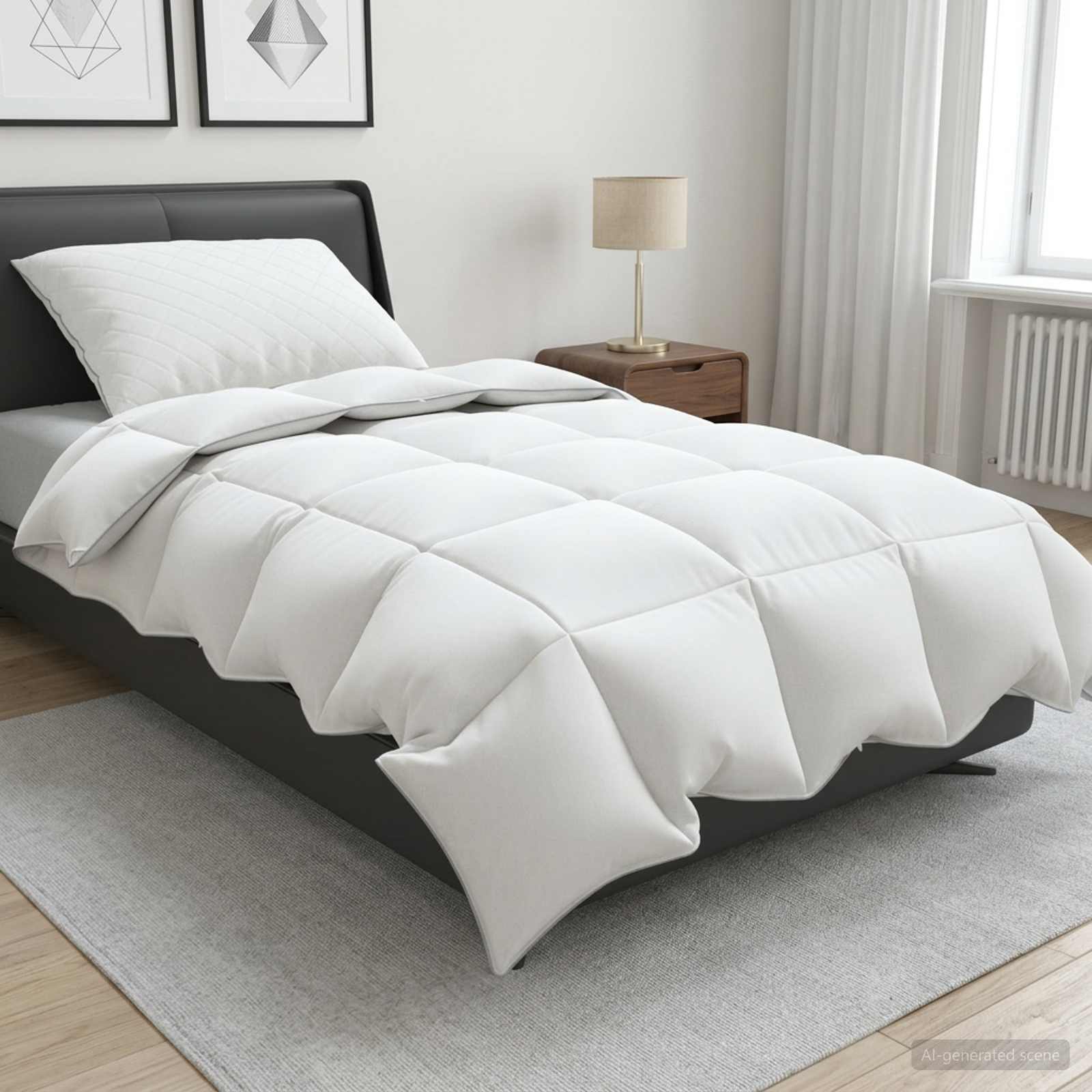90% ganzen dons dekbedset FULDA 2 pcs 155 x 200 cm 210 GSM Wit image 1