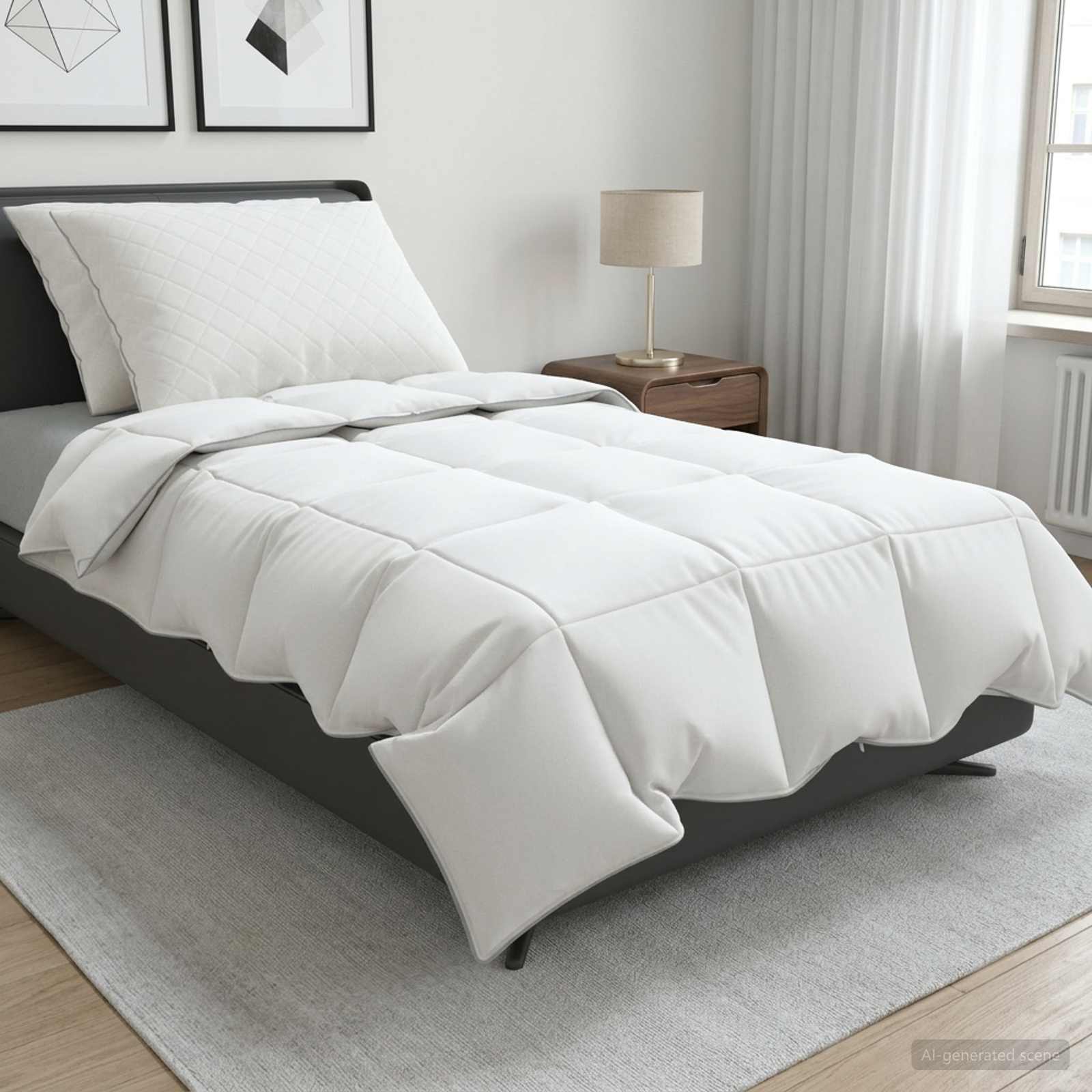 90% ganzen dons dekbedset FULDA 3 pcs 140 x 220 cm Zomer Wit image 1