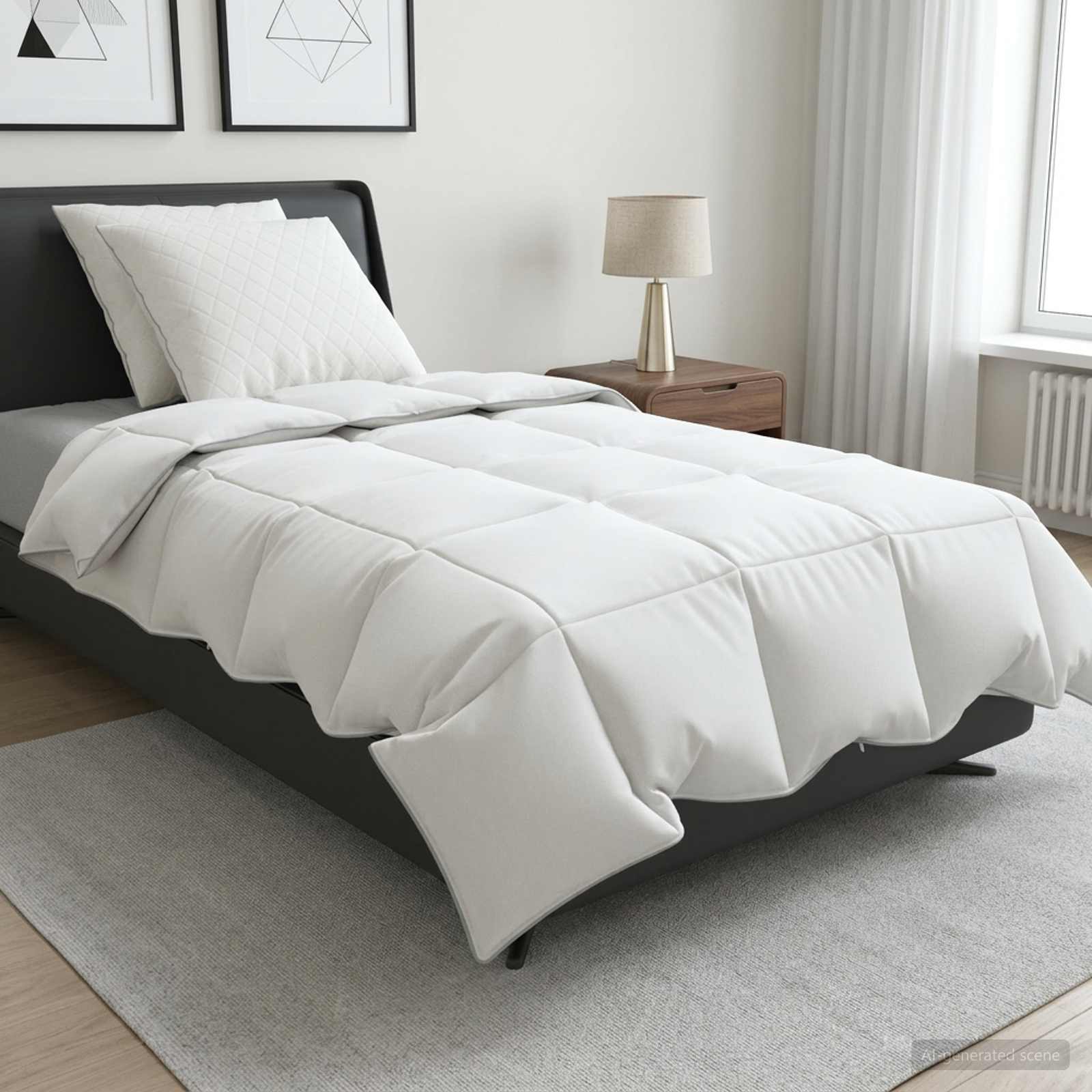 90% ganzen dons dekbedset FULDA 3 pcs 140 x 220 cm Zomer Wit image 1
