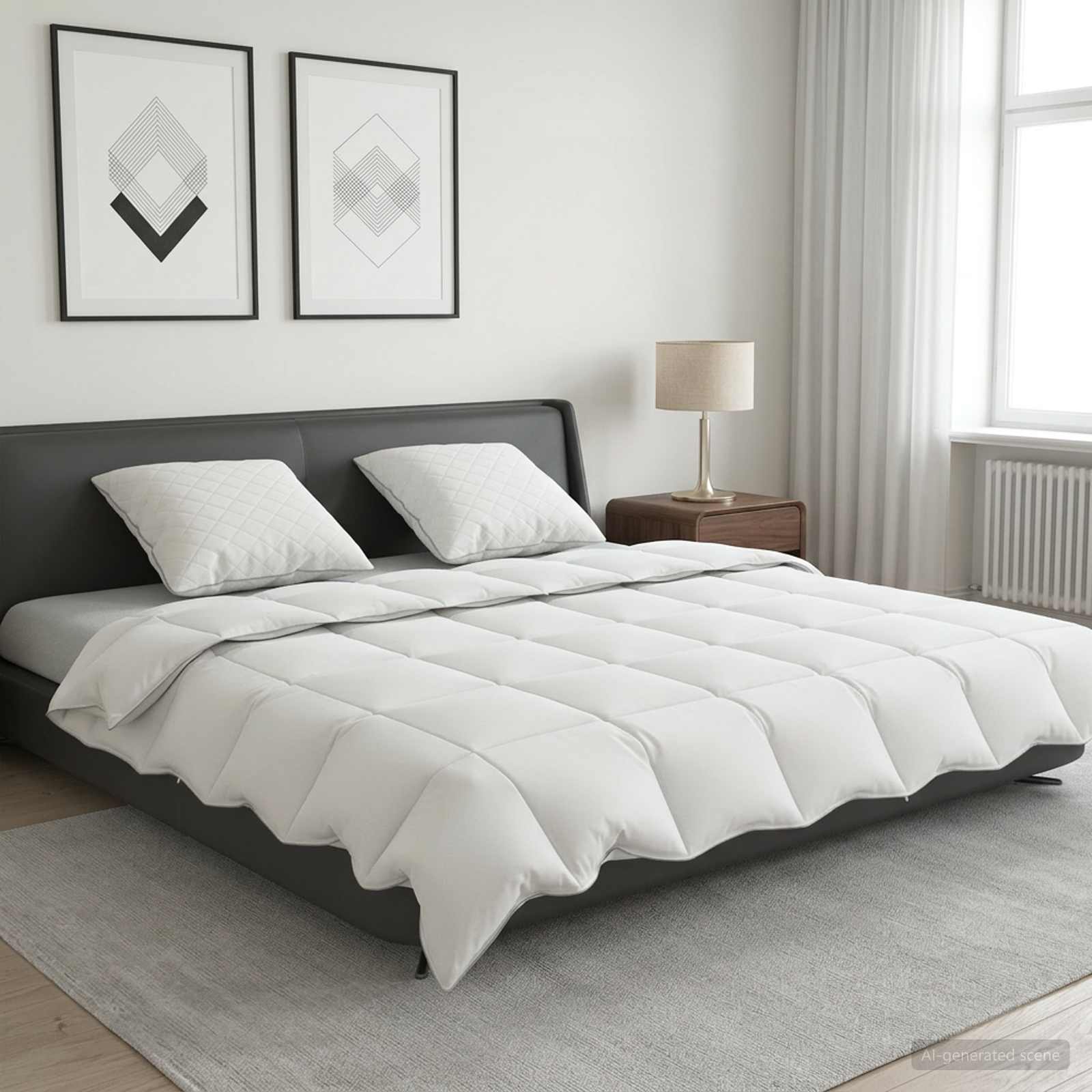 90% ganzen dons dekbedset FULDA 3 pcs 240 x 260 cm Zomer Wit image 1