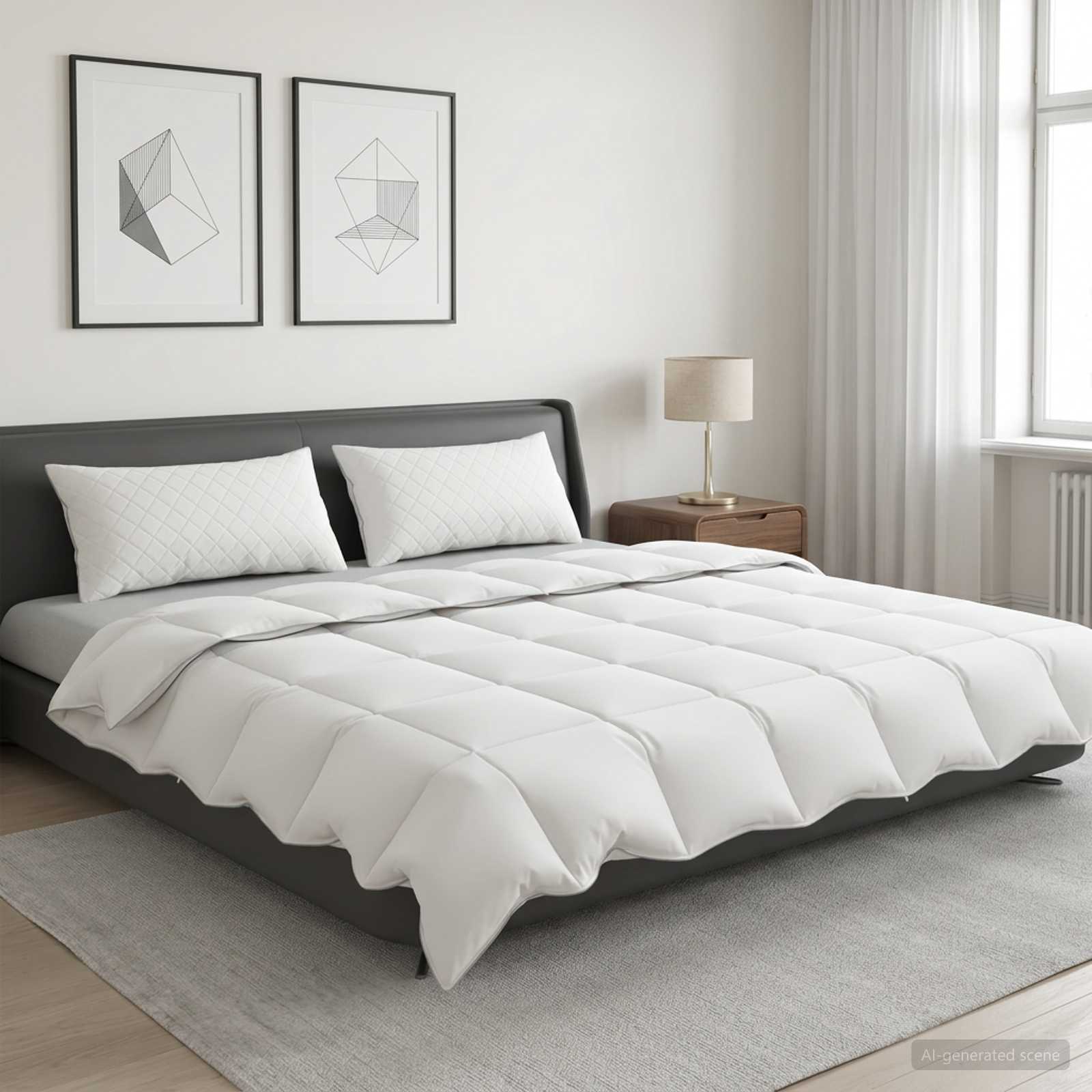 90% ganzen dons dekbedset FULDA 3 pcs 240 x 260 cm Zomer Wit image 1