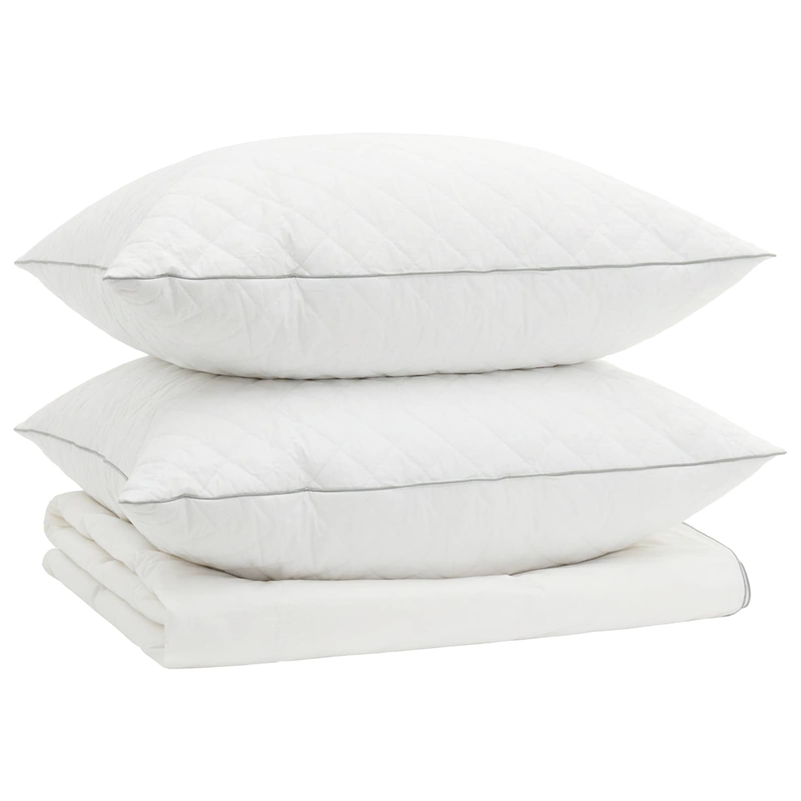 90% ganzen dons dekbedset FULDA 3 pcs 240 x 260 cm Zomer Wit image 2