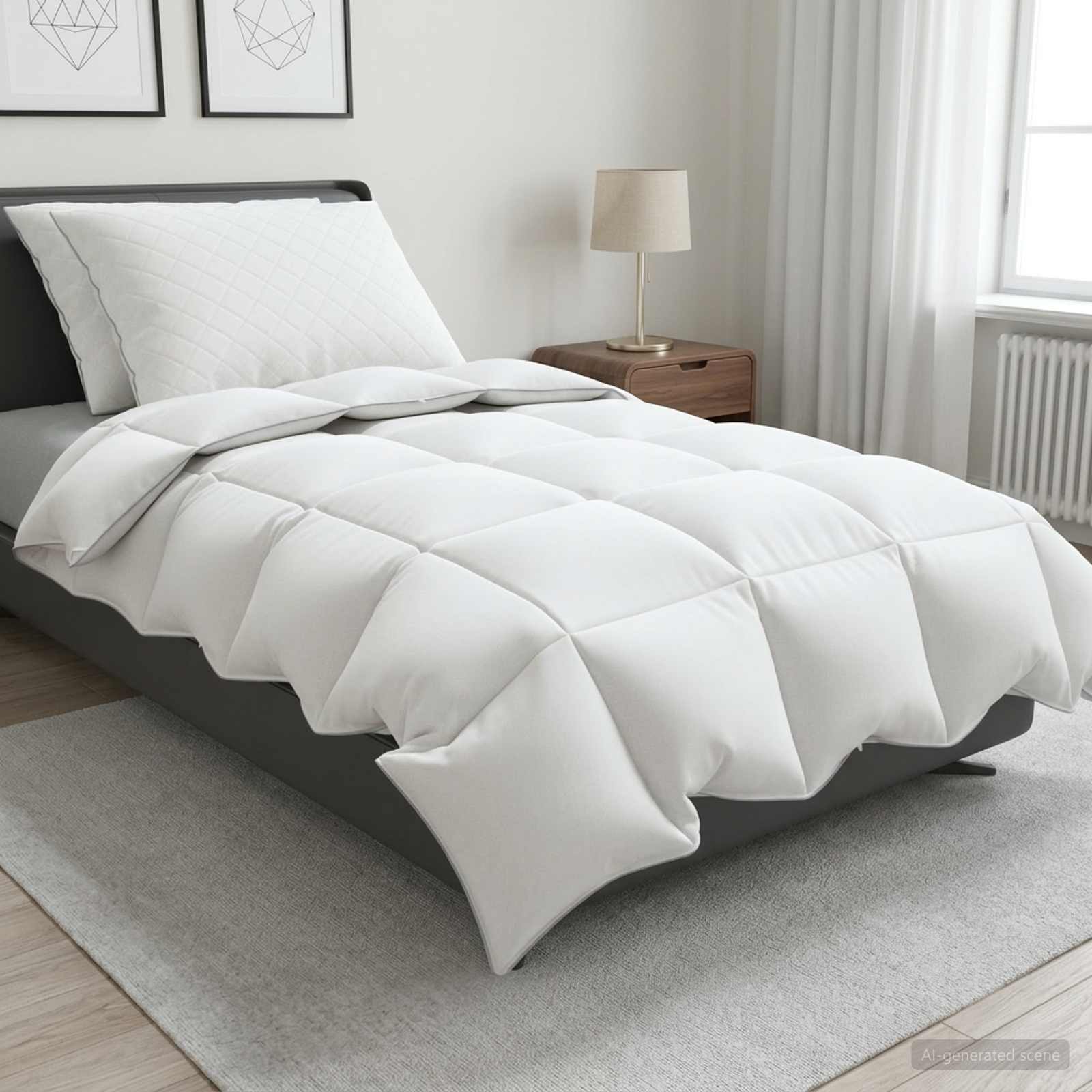 90% ganzen dons dekbedset FULDA 3 pcs 135 x 220 cm Winter Wit image 1