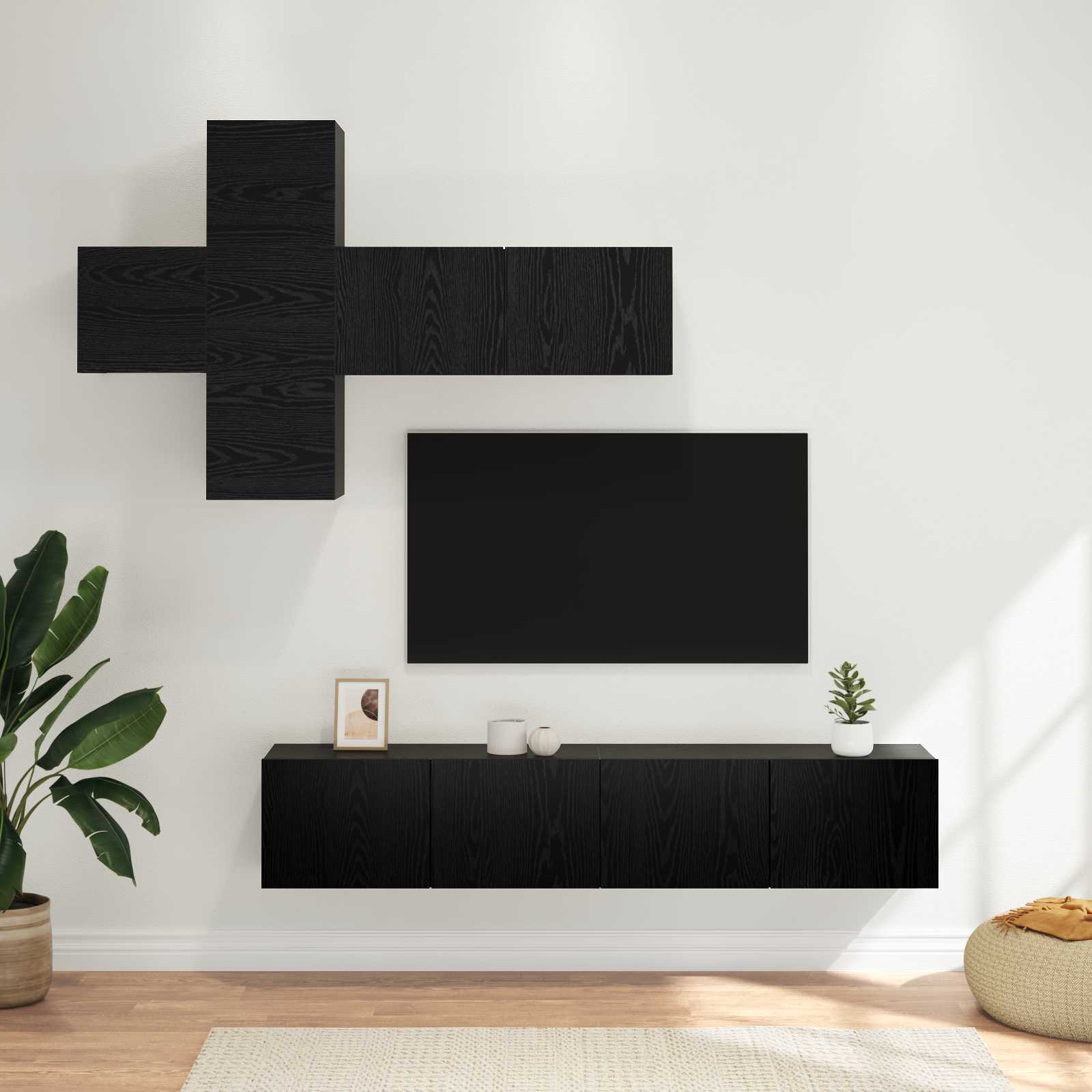 TV-tasosetti Seinäkiinnitettävä 3 pcs Tekninen puu