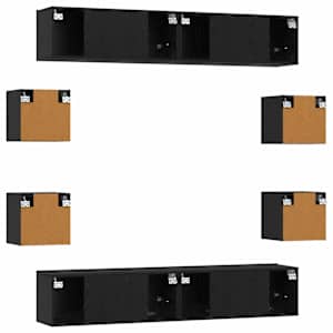 Sestava TV skříněk 8 pcs 80 x 30 x 30 cm Černý dub - obrázek 8