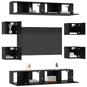 Sestava TV skříněk 8 pcs 80 x 30 x 30 cm Černý dub - obrázek 3