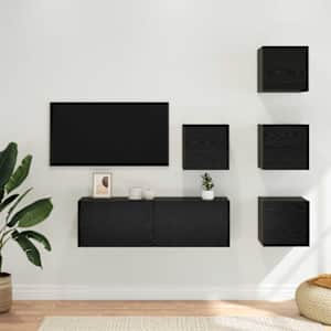Komplet TV omaric 5 pcs 100 x 30 x 30 cm Črni hrast