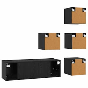 Sestava TV skříněk 5 pcs 100 x 30 x 30 cm Černý dub - obrázek 6