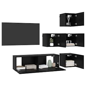 Sestava TV skříněk 5 pcs 100 x 30 x 30 cm Černý dub - obrázek 3