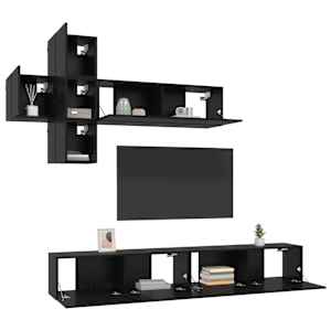 Sestava TV skříněk Nástěnný 7 pcs Černý dub Kompozitní dřevo - obrázek 3