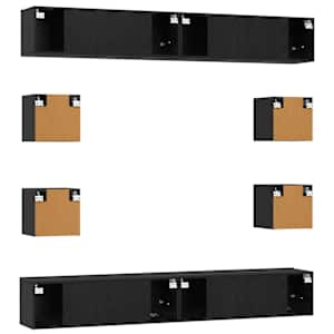 Sestava TV skříněk 8 pcs 100 x 30 x 30 cm Černý dub - obrázek 8