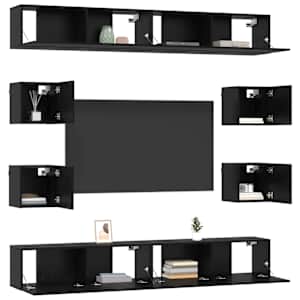 Sestava TV skříněk 8 pcs 100 x 30 x 30 cm Černý dub - obrázek 3