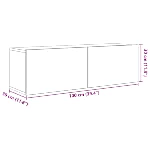 Sestava TV skříněk 8 pcs 100 x 30 x 30 cm Černý dub - obrázek 9