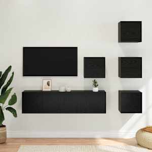 Komplet TV omaric 6 pcs 60 x 30 x 30 cm Črni hrast