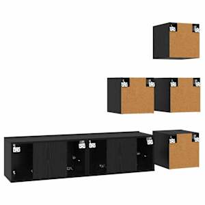 Sestava TV skříněk 6 pcs 60 x 30 x 30 cm Černý dub - obrázek 6