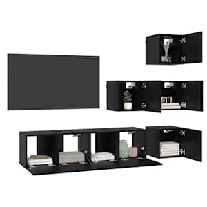 Sestava TV skříněk 6 pcs 60 x 30 x 30 cm Černý dub - obrázek 3