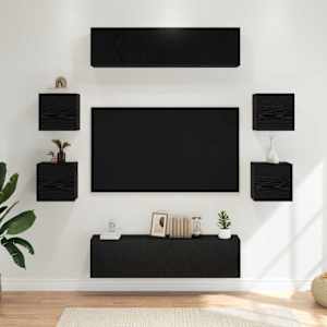 Sestava TV skříněk 8 pcs 120 x 30 x 30 cm Černý dub - obrázek 1