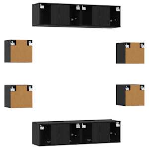 Sestava TV skříněk 8 pcs 120 x 30 x 30 cm Černý dub - obrázek 8