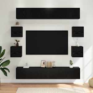 Sestava TV skříněk 10 pcs 180 x 30 x 30 cm Černý dub - obrázek 1