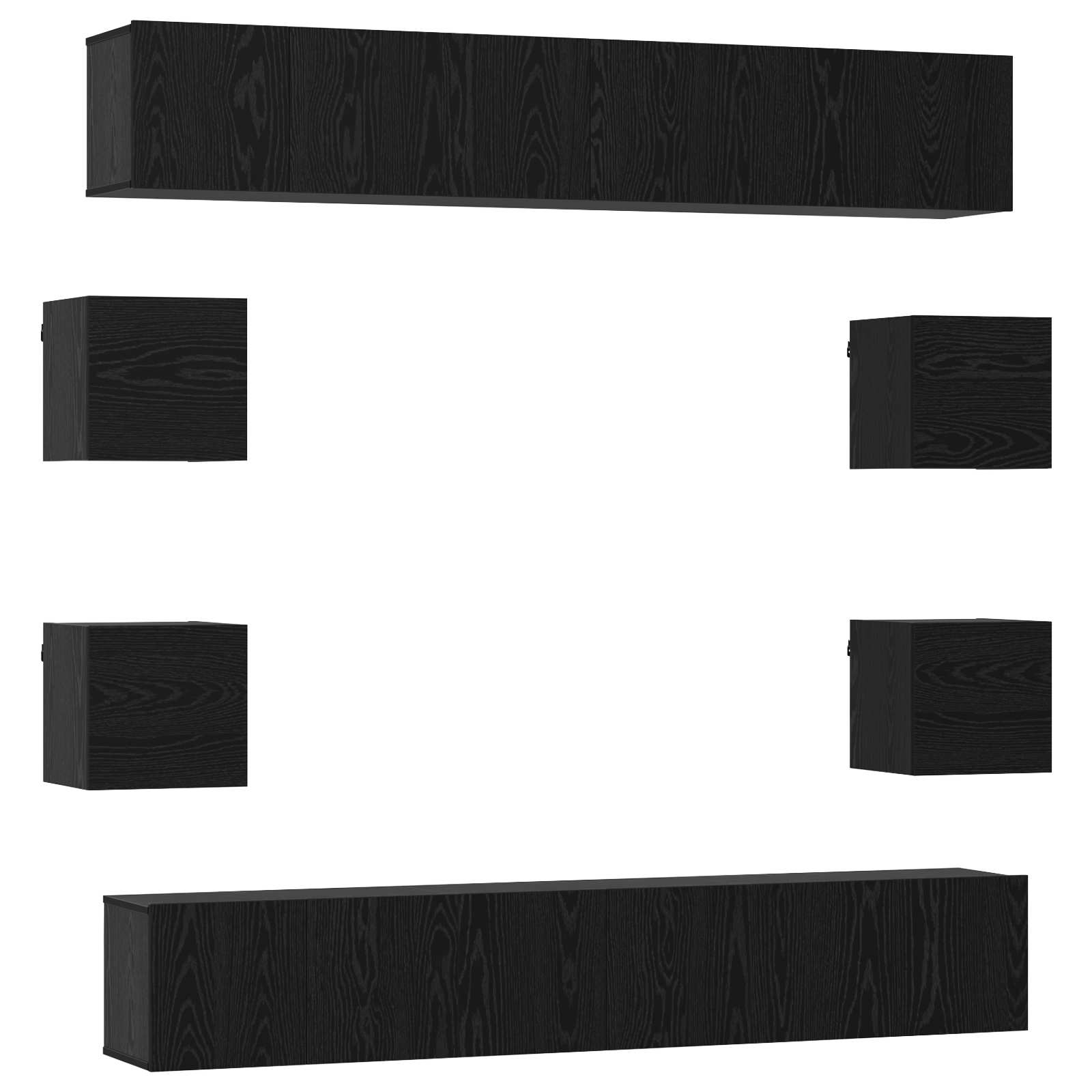 TV-tasosetti 10 pcs 180 x 30 x 30 cm Musta tammi Tekninen puu - Image 2