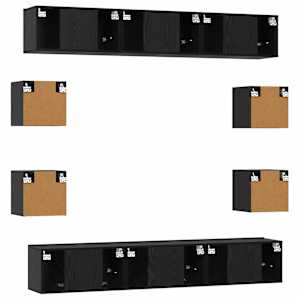 Sestava TV skříněk 10 pcs 180 x 30 x 30 cm Černý dub - obrázek 8