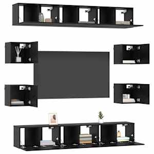 Sestava TV skříněk 10 pcs 180 x 30 x 30 cm Černý dub - obrázek 3