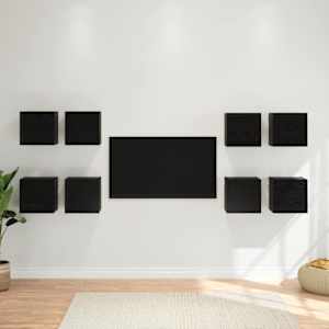 Nástěnný TV kabinet Nástěnný 8 pcs Černý dub 30,5 x 30 x 30 cm - obrázek 1