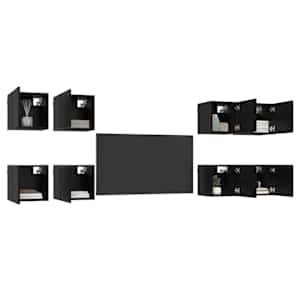 Nástěnný TV kabinet Nástěnný 8 pcs Černý dub 30,5 x 30 x 30 cm - obrázek 3