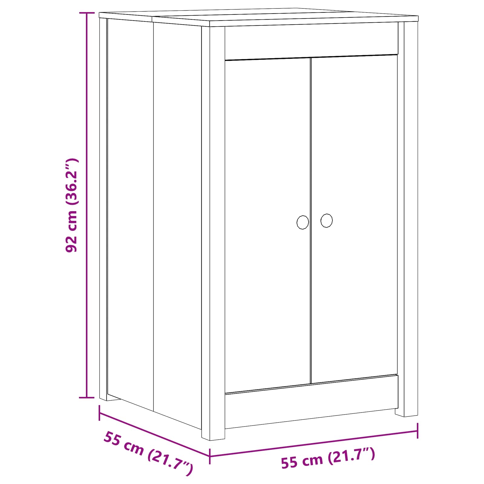 Buitenkeukenkast MEPPEL Wit 55 x 55 x 92 cm Massief grenenhout image 9