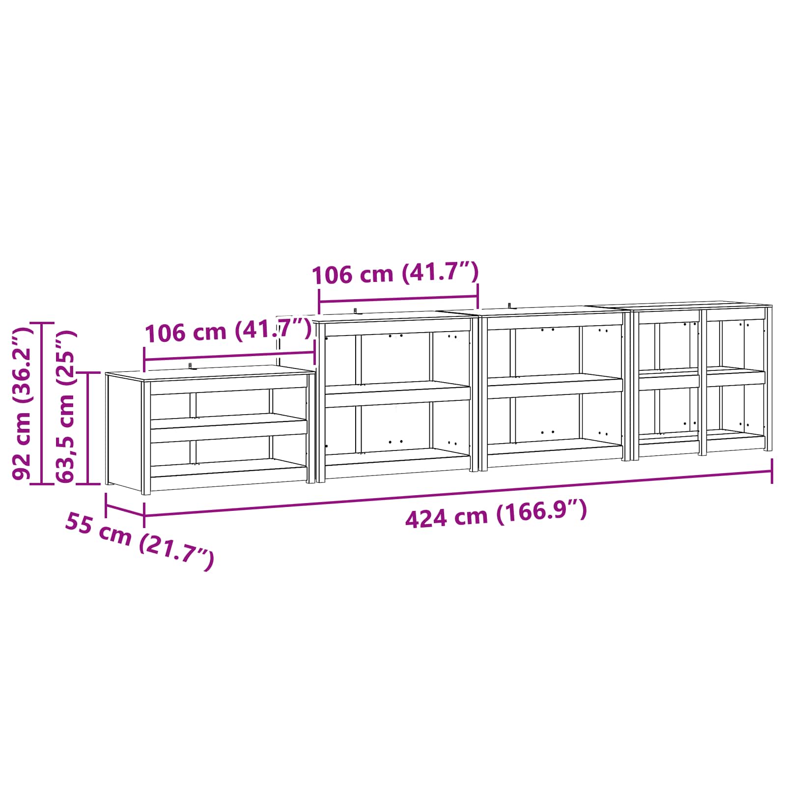Outdoor Kitchen Cabinet MEPPEL size guide