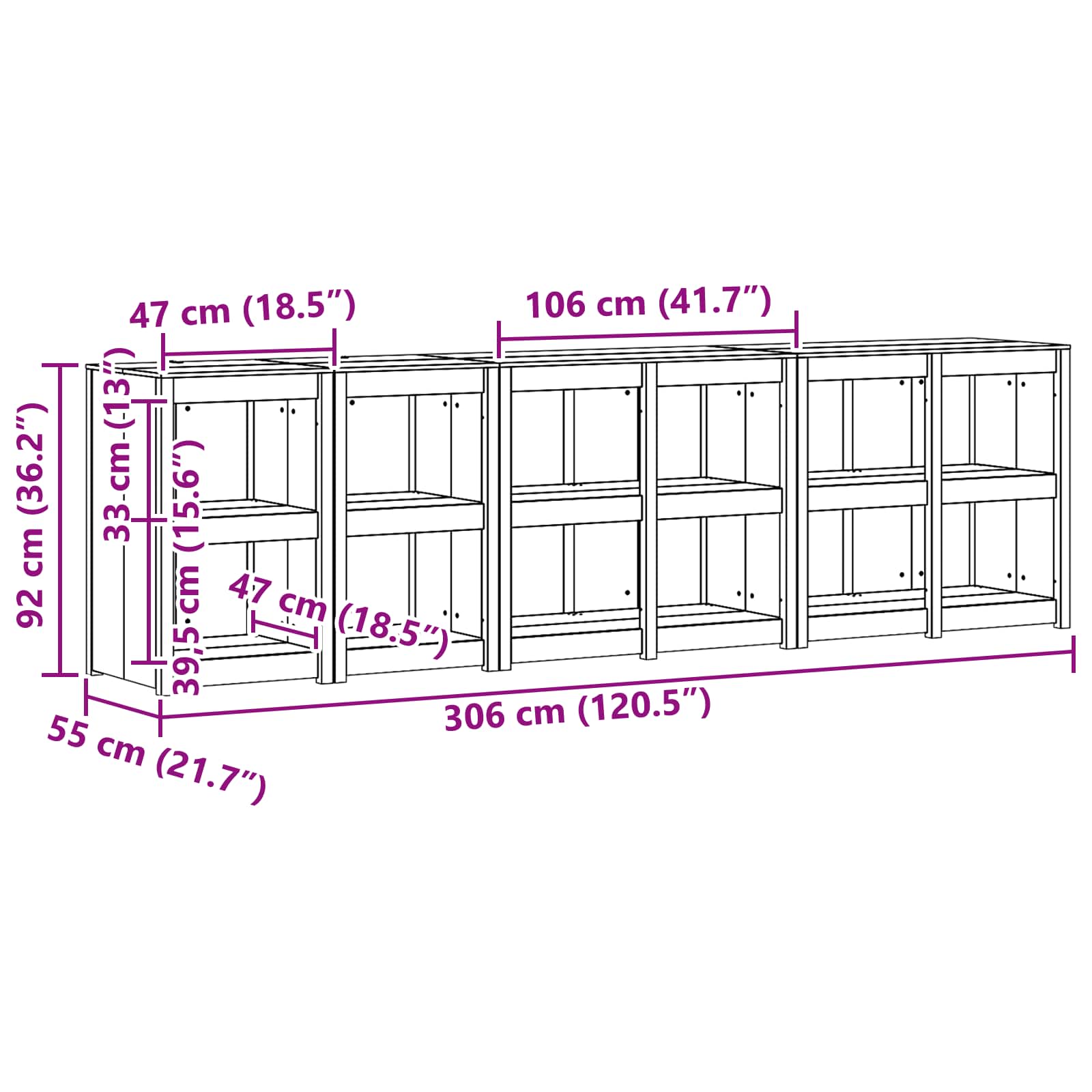 Outdoor Kitchen Cabinet MEPPEL size guide