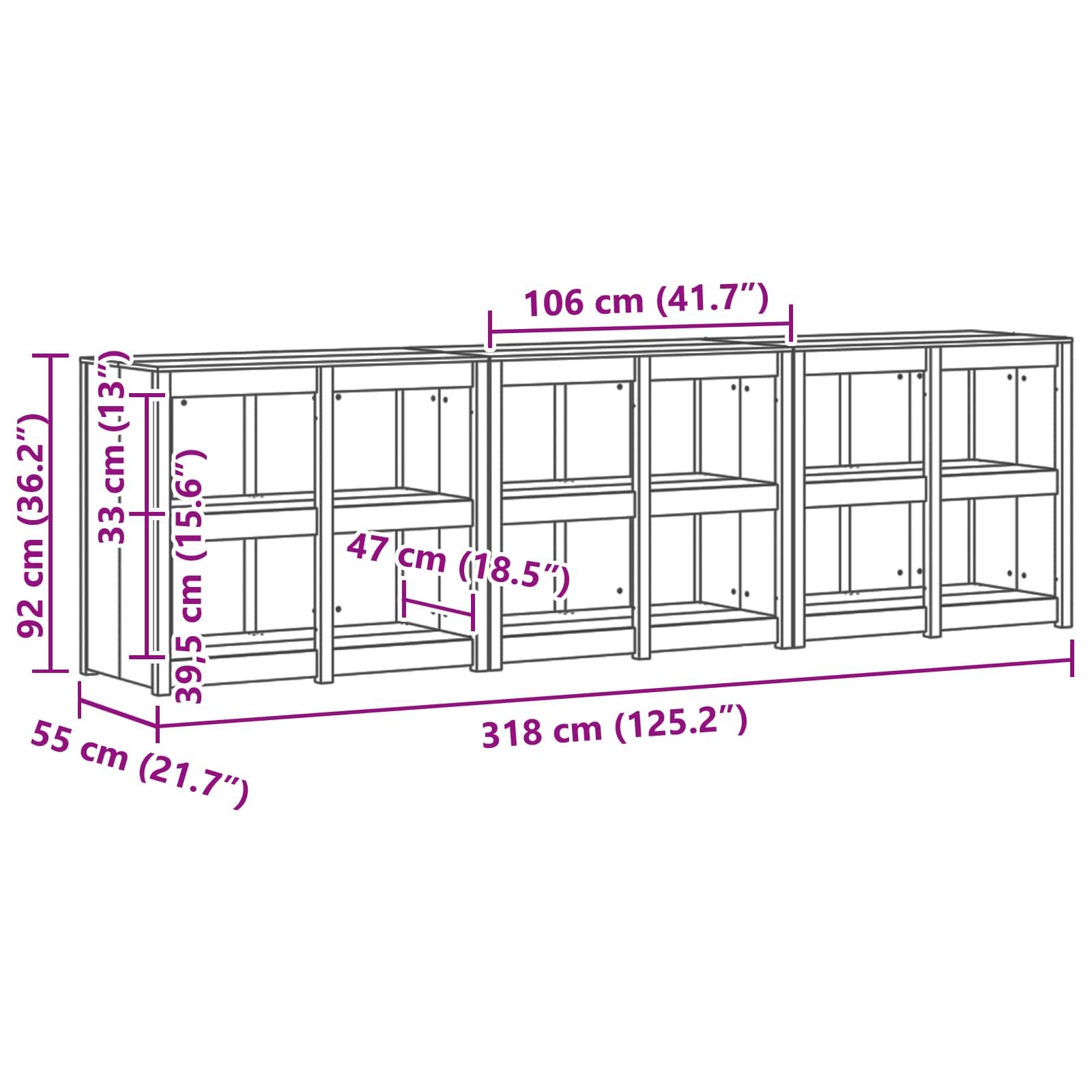 Outdoor Kitchen Cabinet MEPPEL size guide