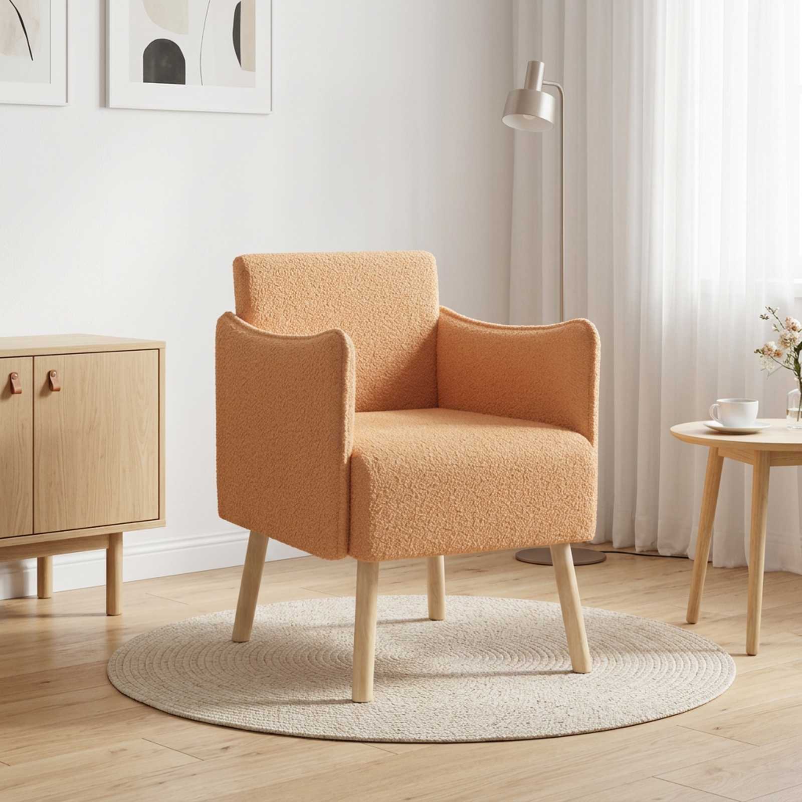 vidaXL Accentstol Beige Bouclé