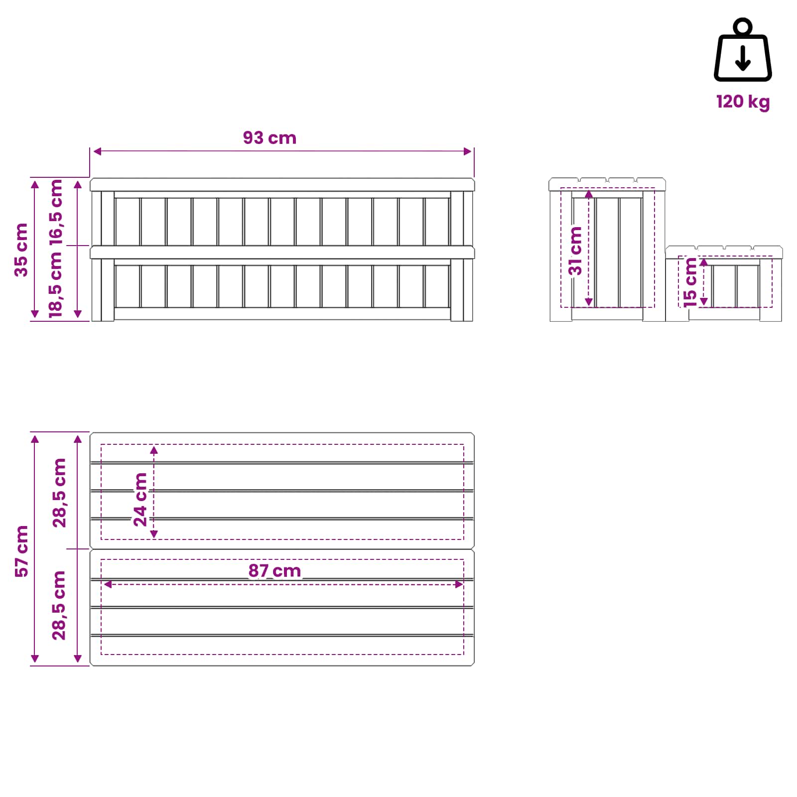 Hottub-opstap met Opbergruimte 2-traps Bruin en Grijs PP image 12