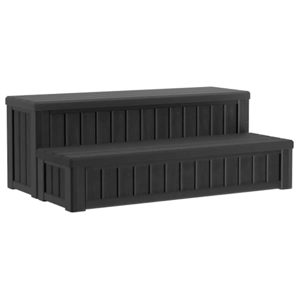 vidaXL Hot Tub Step with Storage 2-Step Must 93 x 57 x 35 cm PP