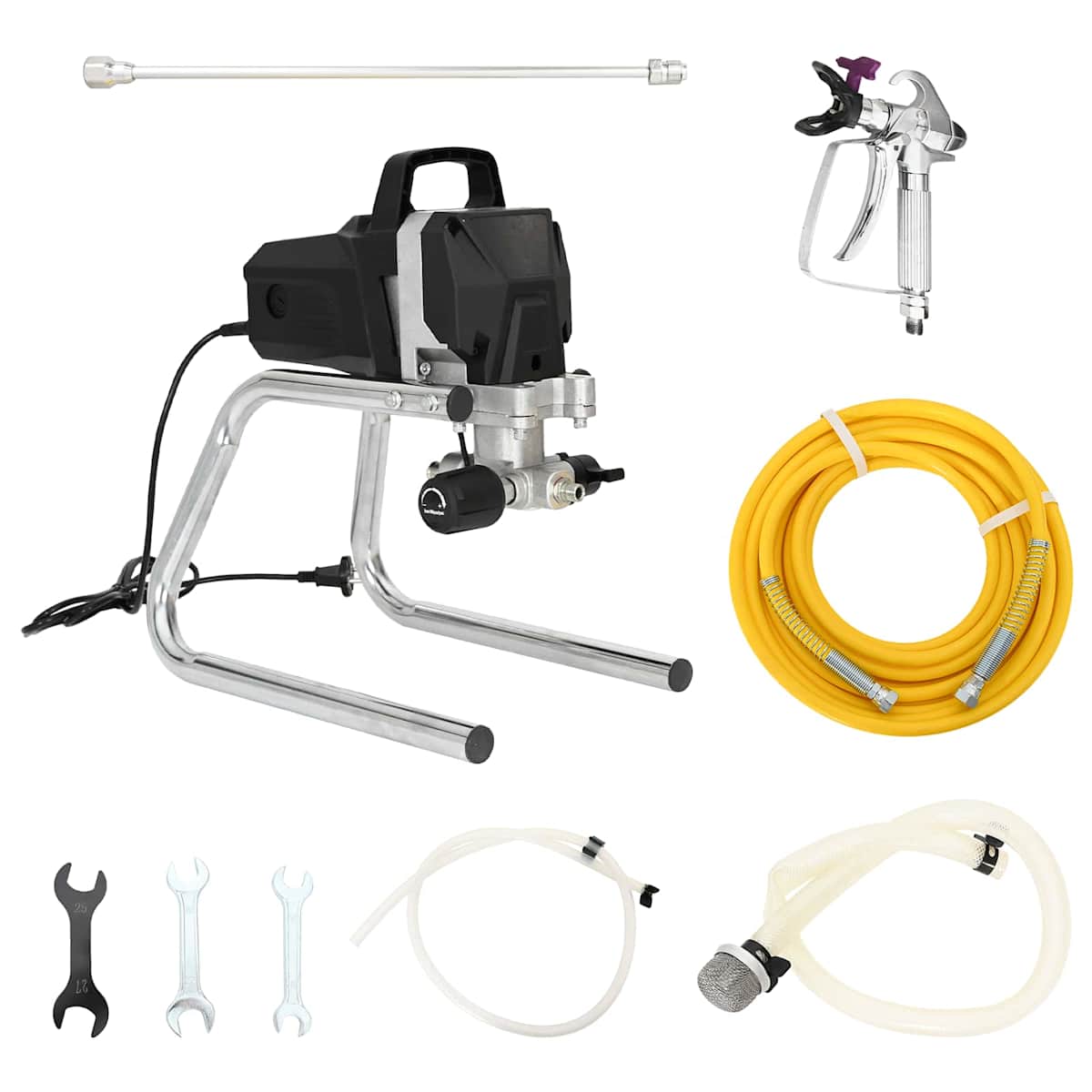Udenluft Malersprøjte 10 m sprayslange 220V 2L/min 227 bar Sort - Billede 3