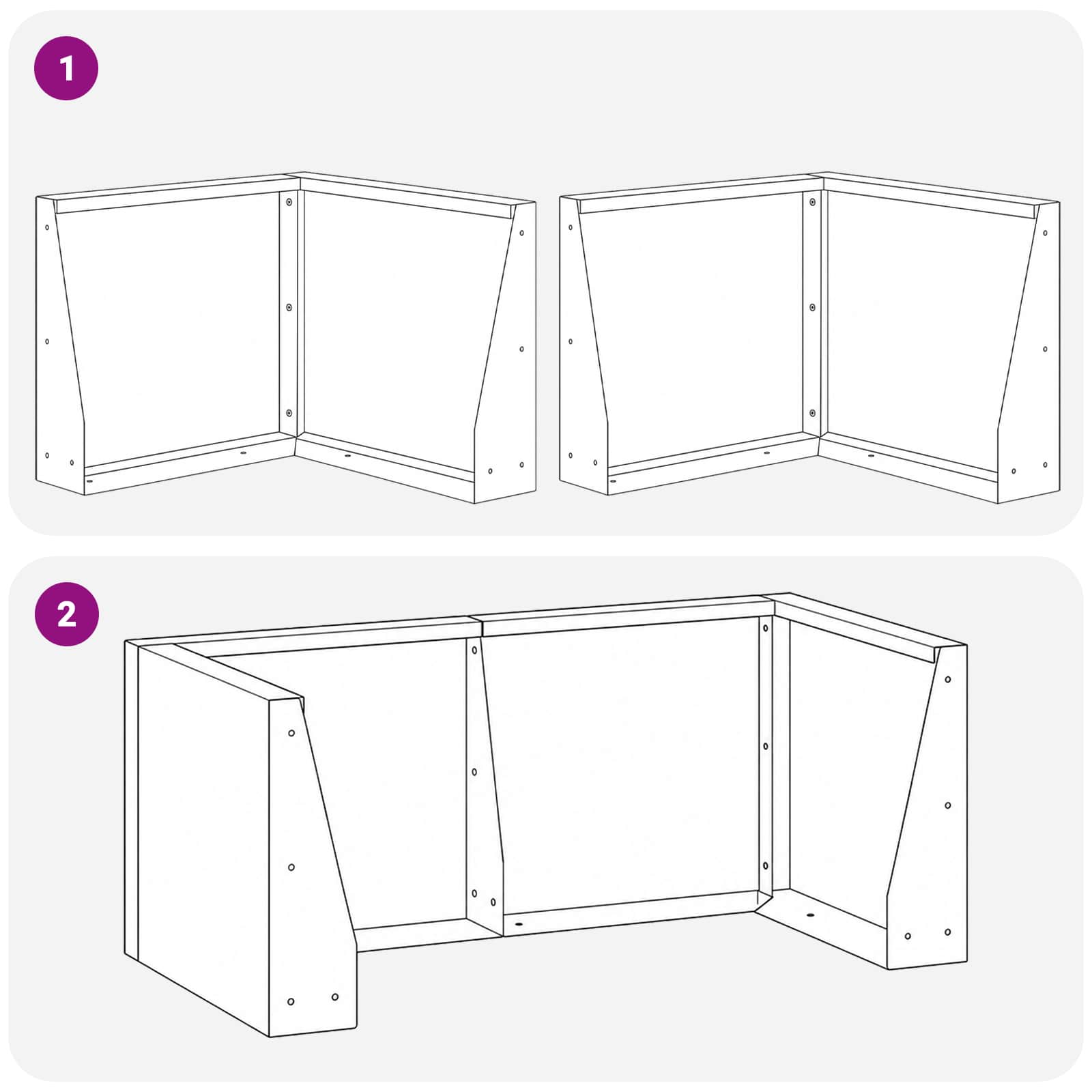 Zadrževanje stene 2 kos 50 x 50 x 30 cm Pocinkano jeklo Srebrna