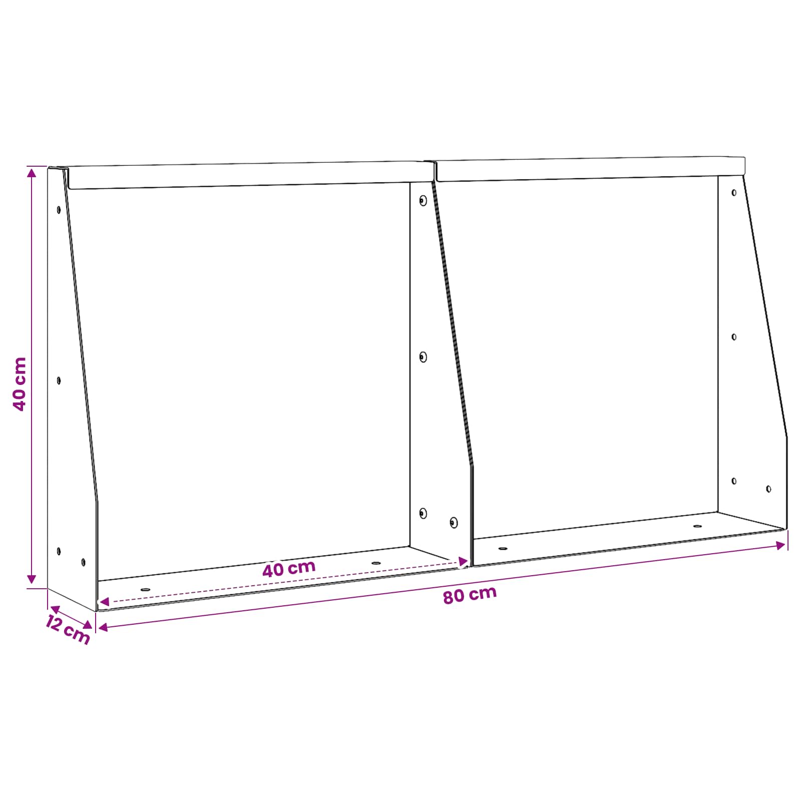 Zadrževanje stene 2 kos 40 x 12 x 40 cm Jeklo Bela
