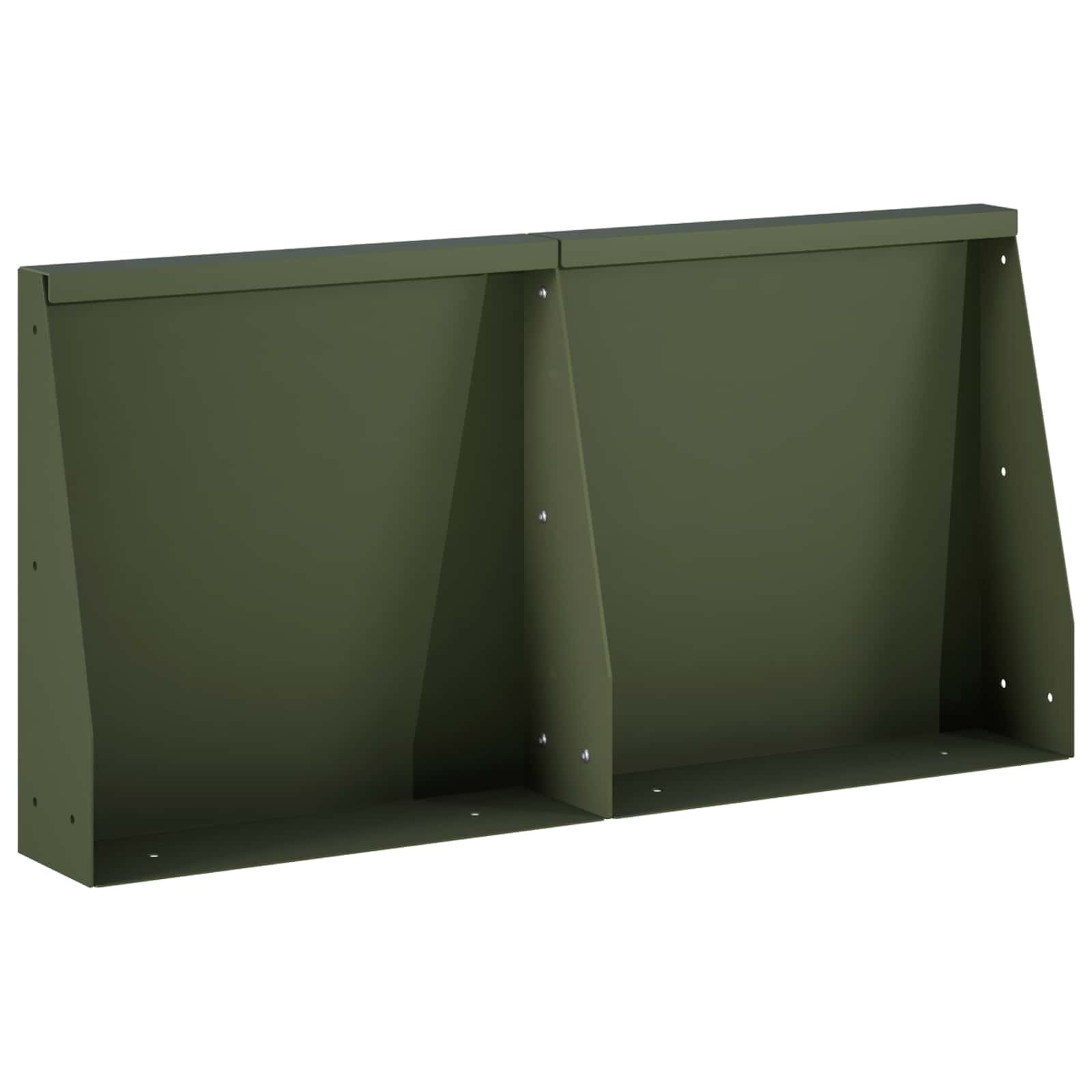 Задържащи стени 2 бр. 40 x 12 x 50 см Стомана Маслиненозелено