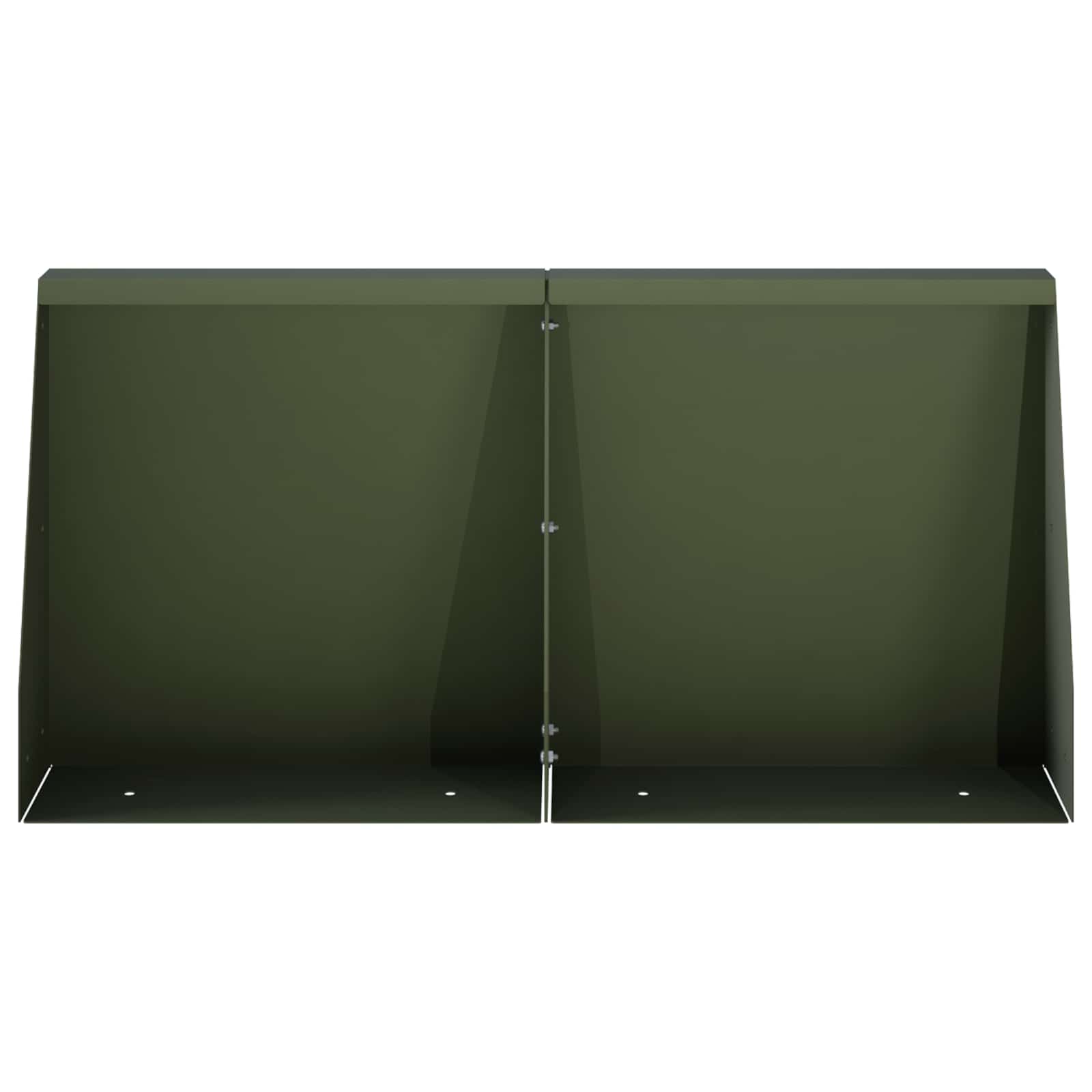Задържащи стени 2 бр. 40 x 12 x 50 см Стомана Маслиненозелено — изображение 3