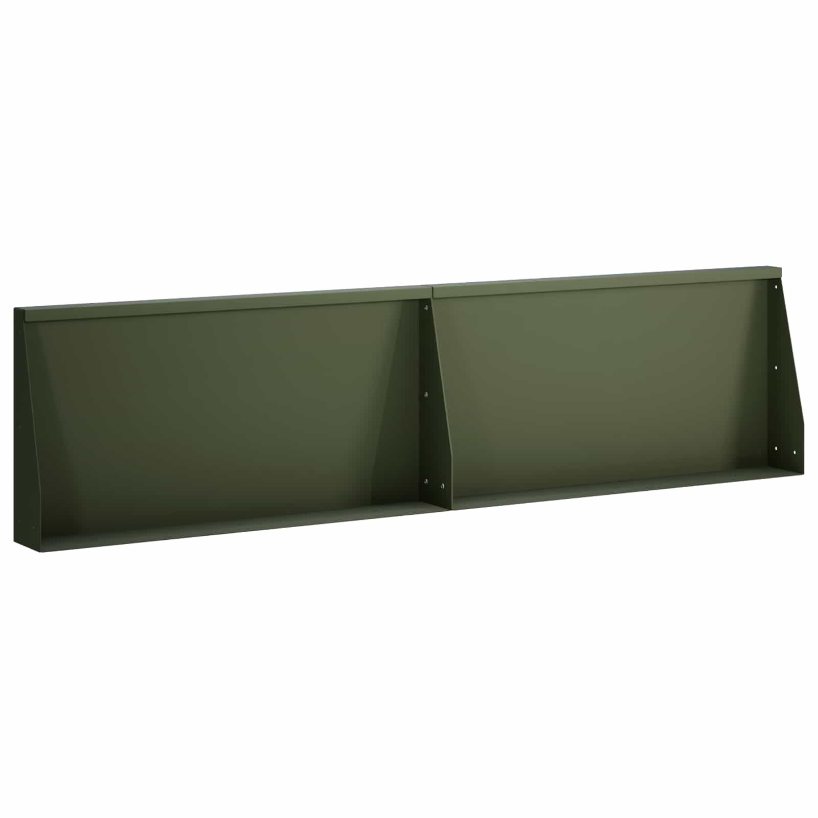 Задържащи стени 2 бр. 80 x 12 x 30 см Стомана Маслиненозелено