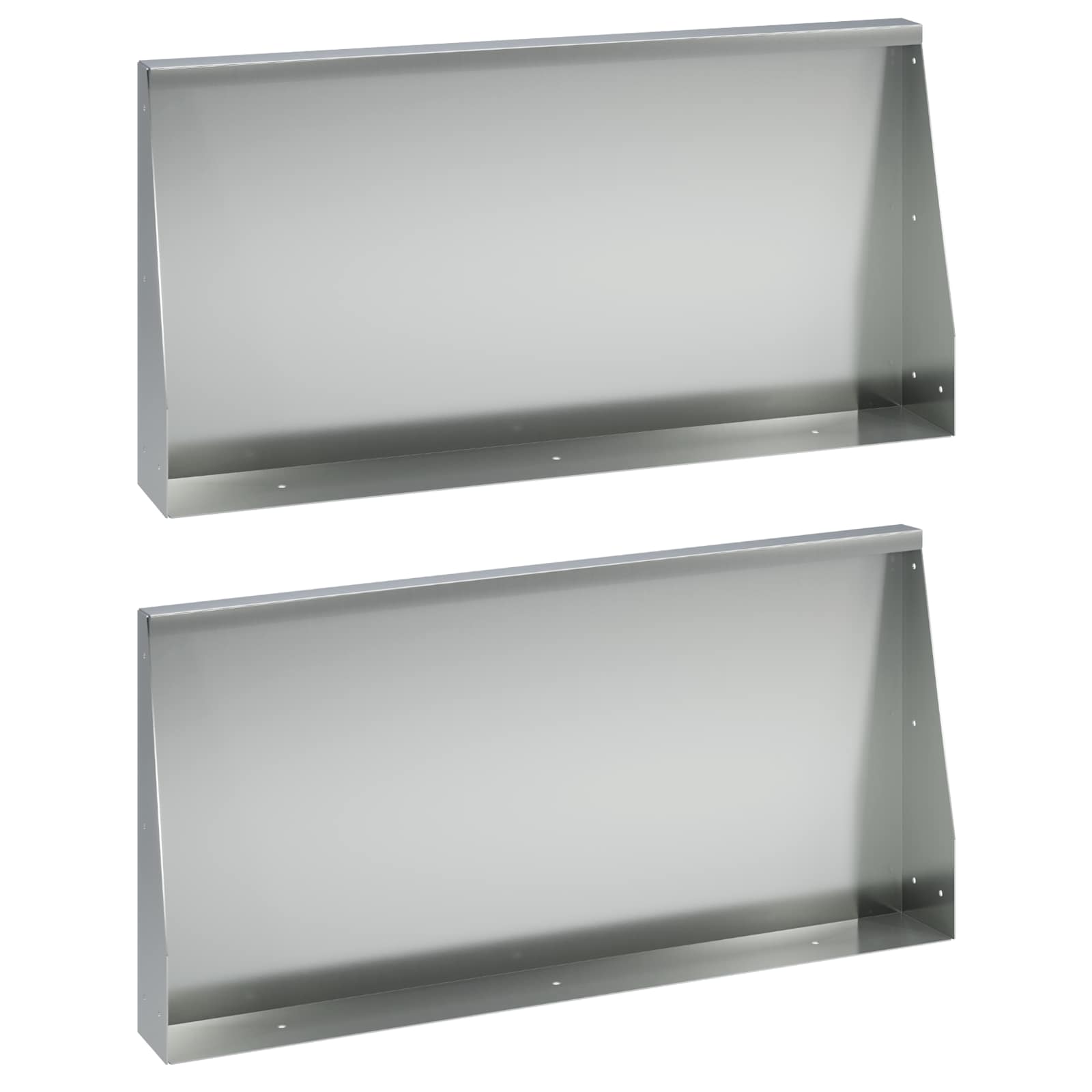 Задържащи стени 2 бр. 80 x 12 x 30 см Поцинкована стомана — изображение 2