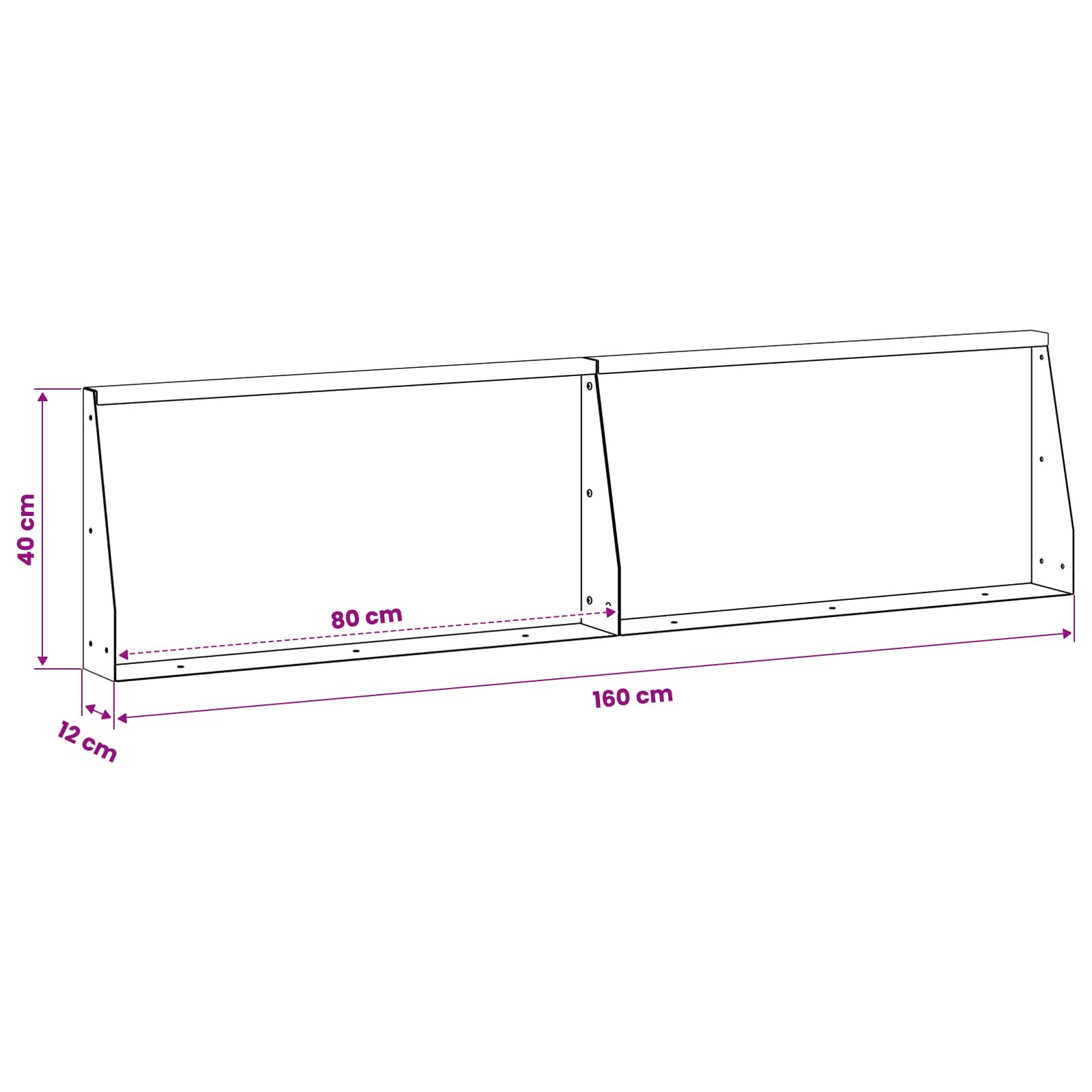 Zadrževanje stene 2 kos 80 x 12 x 40 cm Jeklo Bela
