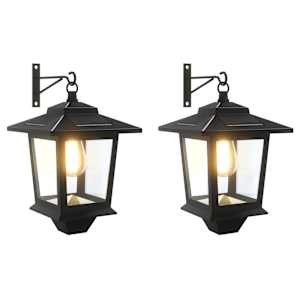 vidaXL Seinale Paigaldatav Lamp 2 tk Must 19 x 14 x 25 cm