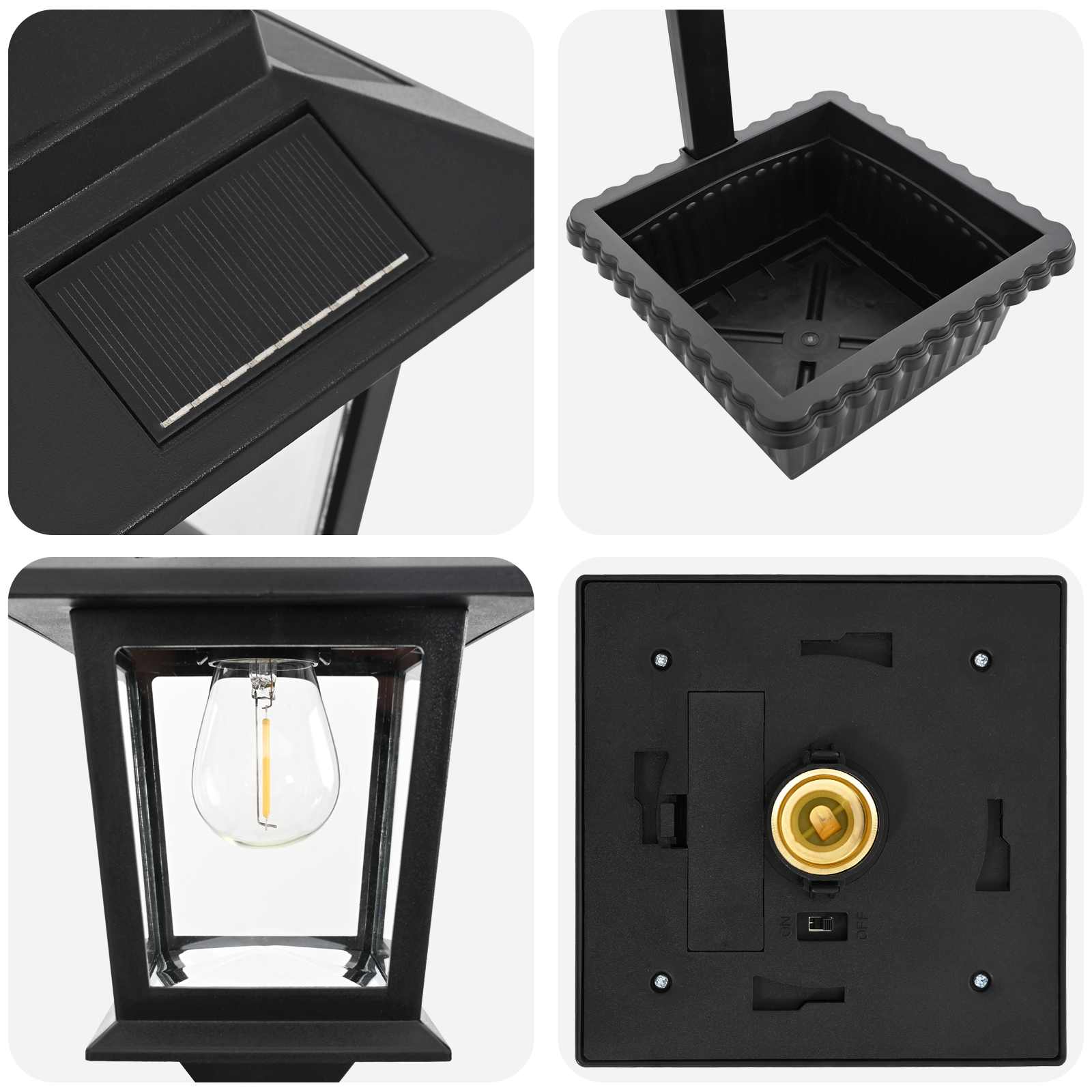 Bollard Light met Plantenbak Zwart 29 x 28 x 74 cm ABS en PP image 9