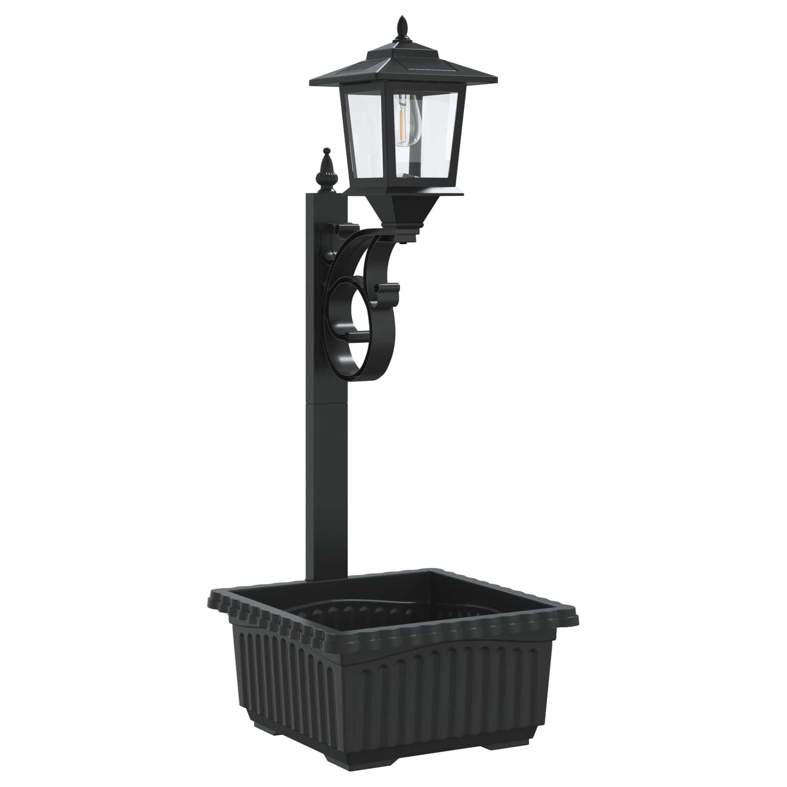 Bollard Light met Plantenbak Zwart 29 x 28 x 74 cm ABS en PP image 5