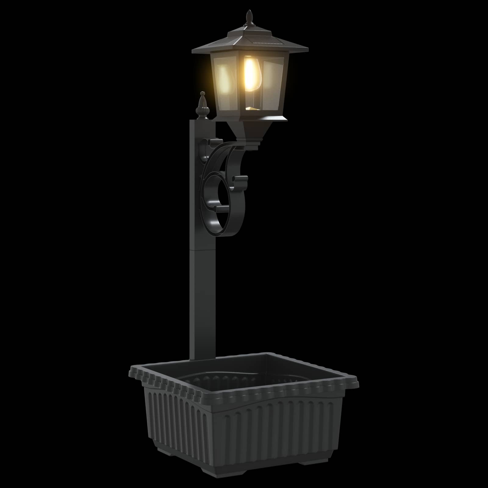 Bollard Light met Plantenbak Zwart 29 x 28 x 74 cm ABS en PP image 10