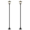 vidaXL Lamp Post Set with LED Bulb 2 tk Must 16 x 16 x 156 cm