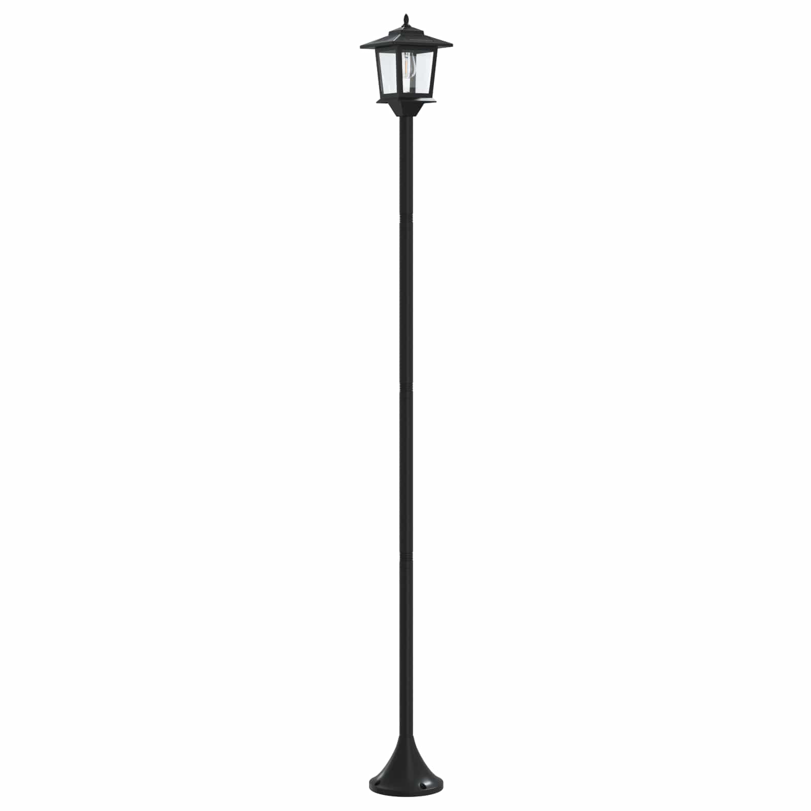 Lantaarnpaal Set 2 st Zwart 16 x 16 x 156 cm RVS en ABS image 4